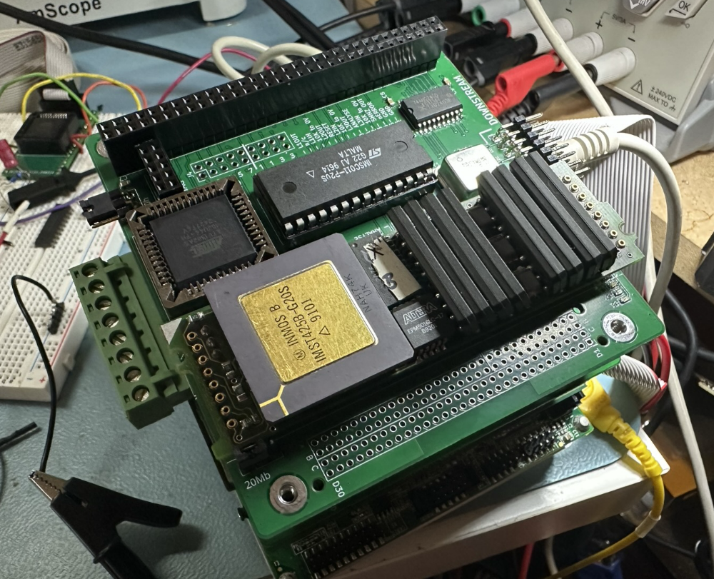 My PC104 Transputer link adapter with Transputer module on (TRAM).